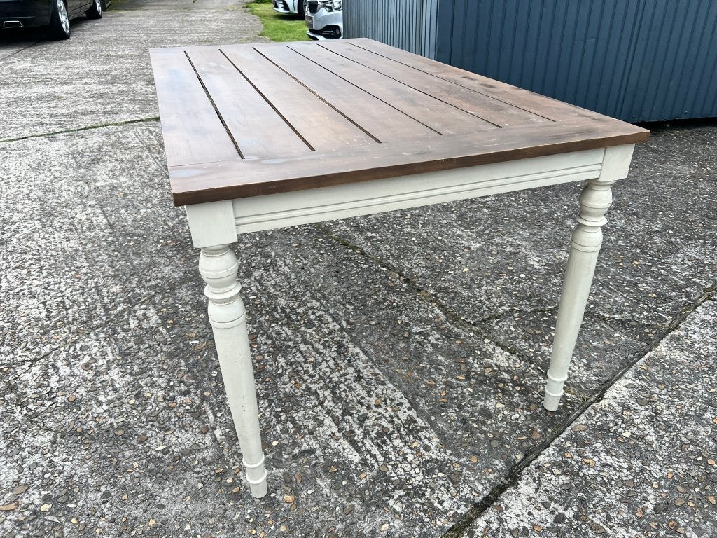 landelijke houten tafel, Ophalen, 100 tot 150 cm, Vijf personen of meer, 150 tot 200 cm