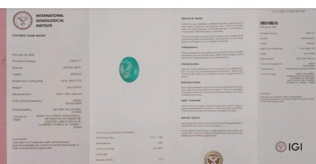 Partij Edelstenen (9.37ct Totaal) - 3x Smaragd & 1x Fancy Di, Ophalen, Groen