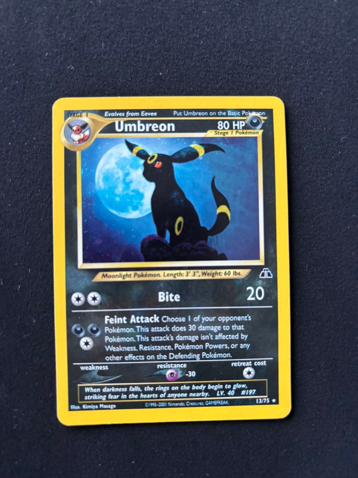 Pokemon kaart - Umbreon, Ophalen, Zo goed als nieuw, Losse kaart, Foil