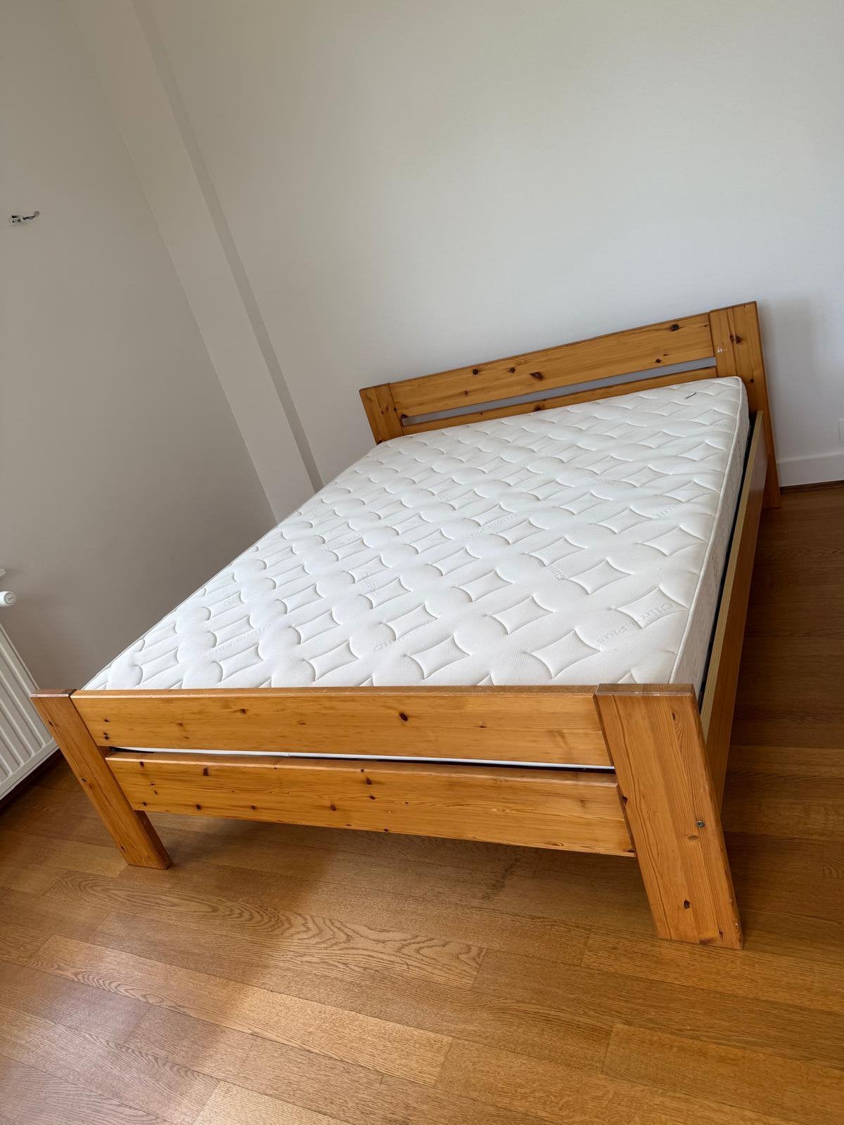Lit de 160 cm avec sommier à lattes de qualité, Maison & Meubles, Enlèvement, Comme neuf, 160 cm