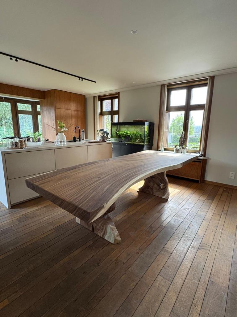 Exclusieve bureel tafels uit tropisch hout- Boomstam design, Genststrat 75, 9700 oudenarde, Ophalen of Verzenden, Boomstamtafel vof