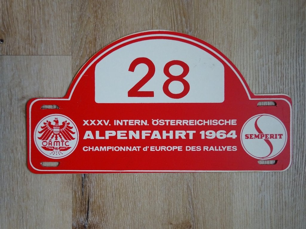 Rally plaat autorally Internationale Alpenfahrt 1964, Verzamelen, Ophalen of Verzenden, Zo goed als nieuw, Auto's