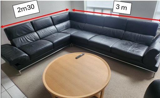 lederen hoeksalon, Huis en Inrichting, Ophalen, Gebruikt, Hout, Eigentijds modern
