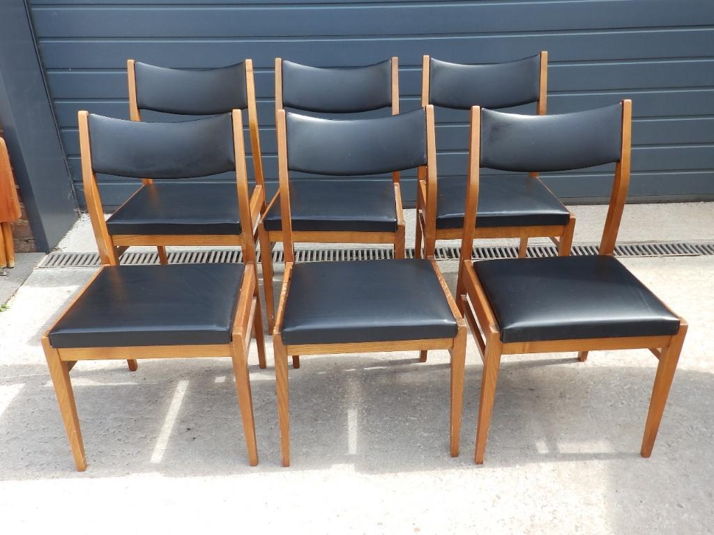 Liquidation Suite de 6 chaises scandinave vintage seventies, Bois, Enlèvement, Scandinave, Noir
