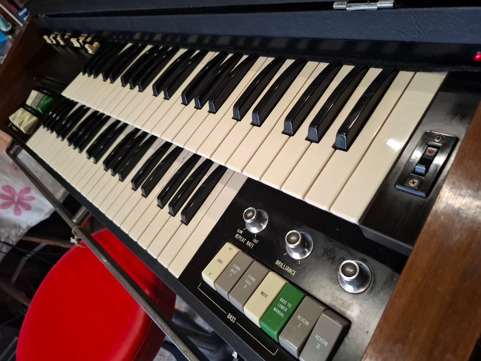 HAMMOND X-5 met DOUANE loodje 1977, Ophalen of Verzenden, Zo goed als nieuw, 2 klavieren, Hammondorgel