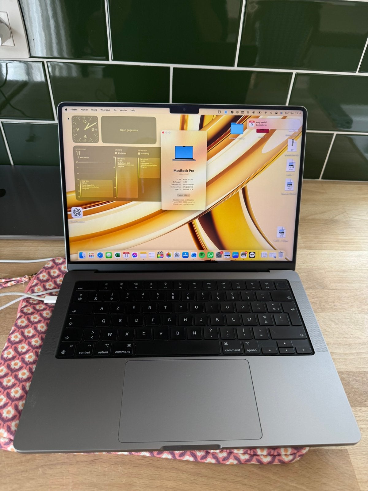 Apple MacBook Pro 14” M1 Pro 16GB RAM 1TB SSD – Space Gray, Computers en Software, Apple Macbooks, Ophalen, 1 TB of meer, 13 inch