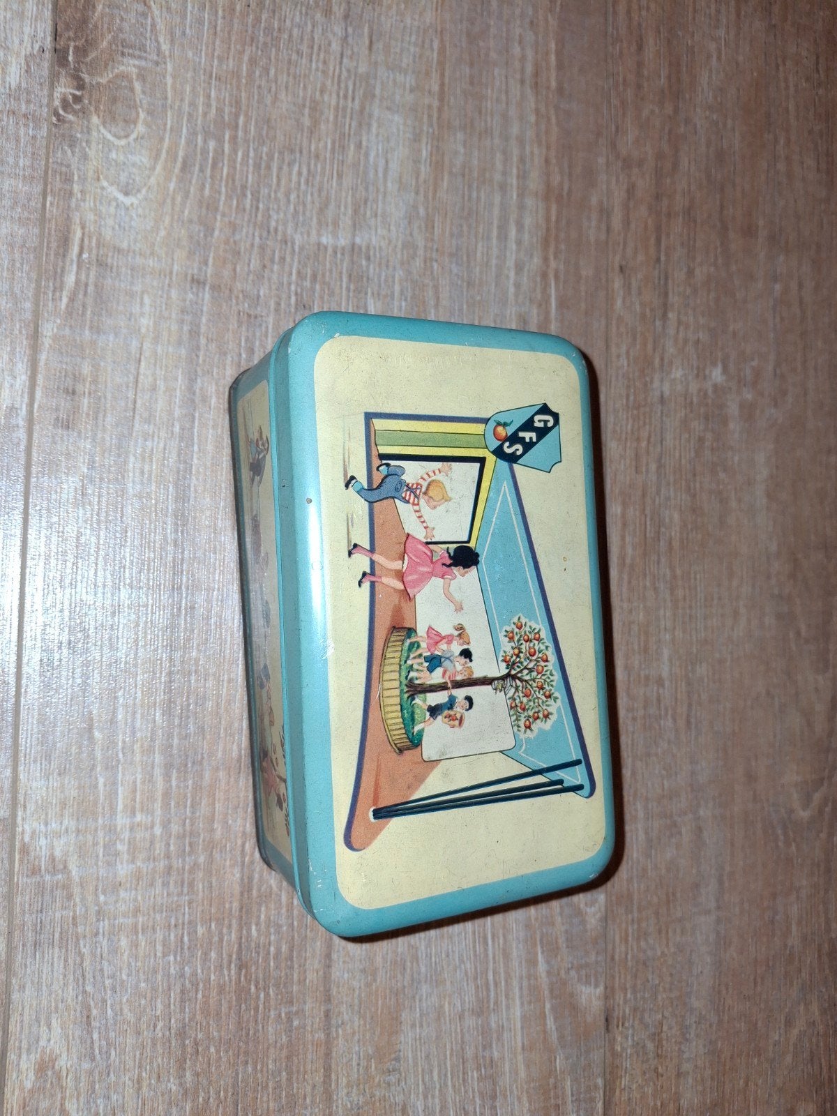 Boîte à biscuits des années 1950, Collections, Boîte en métal, Enlèvement ou Envoi, Biscuits