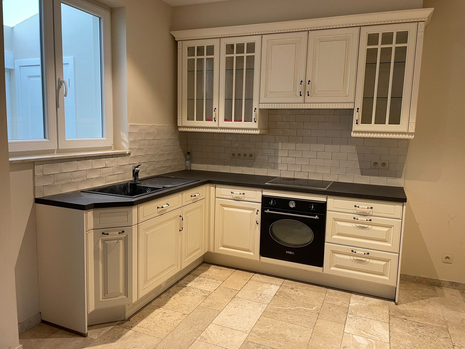 Keuken in landelijke stijl, Huis en Inrichting, Ophalen, Gebruikt, Wit, Hoekkeuken