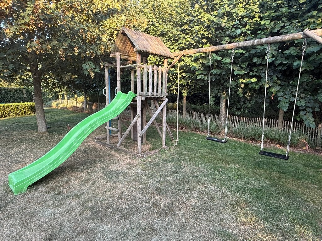 Kwalitatieve multi speeltoren schommel rond hout, Kinderen en Baby's, Speelgoed | Buiten | Speeltoestellen, Ophalen, Gebruikt