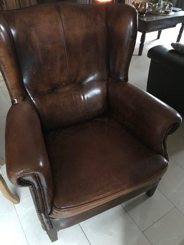 Leren zetel Engelse stijl Perfecte staat, Ophalen