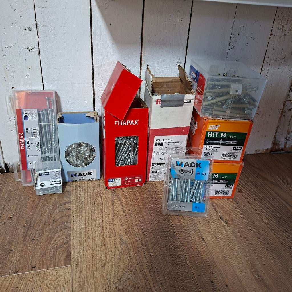 Schroeven en moeren set, Bricolage & Construction, Quincaillerie & Fixations, Enlèvement, Vis