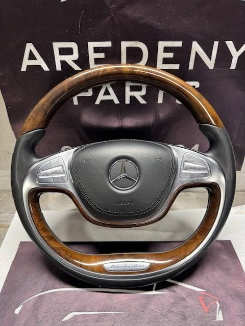 Mercedes S Klasse W222 Stuurwiel Stuur Compleet Hout Bruin, Gebruikt, -, Ophalen of Verzenden, -