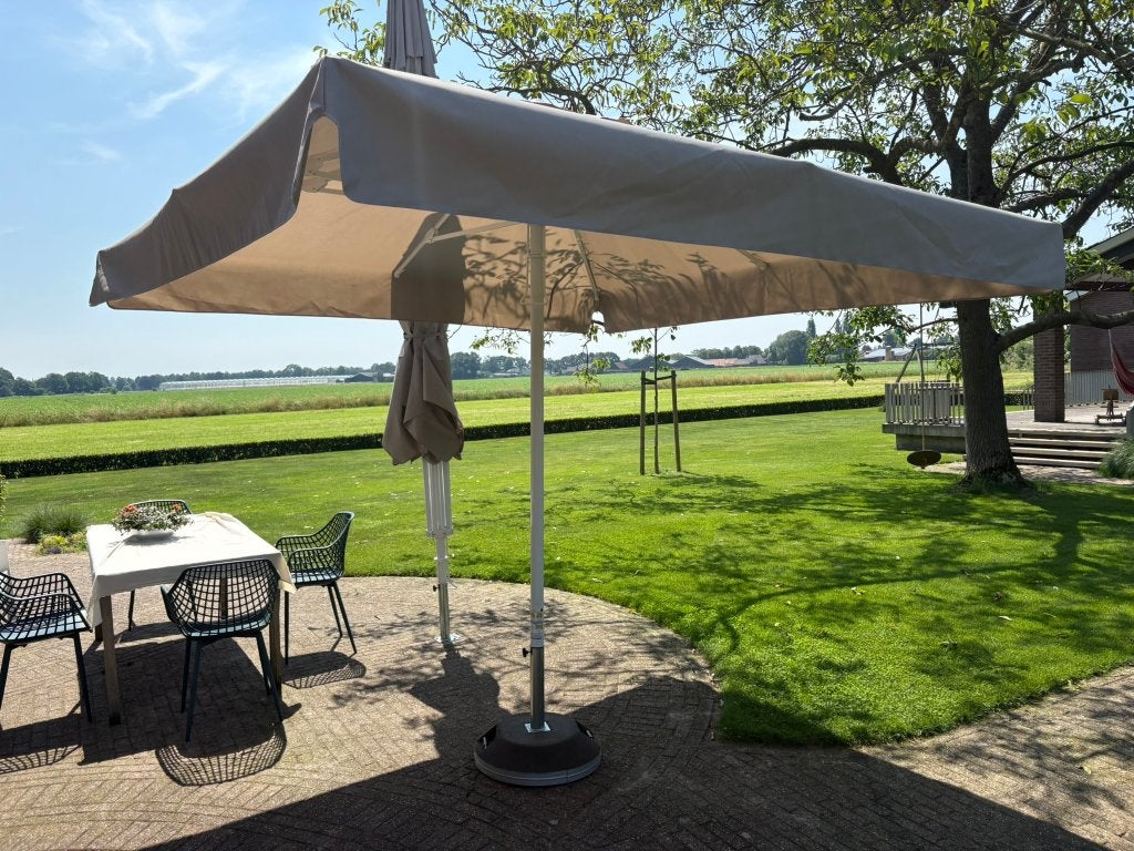 Professionele horeca parasol 3x3 m – Nieuw in doos, Ophalen, Nieuw, Waterdicht, Stokparasol