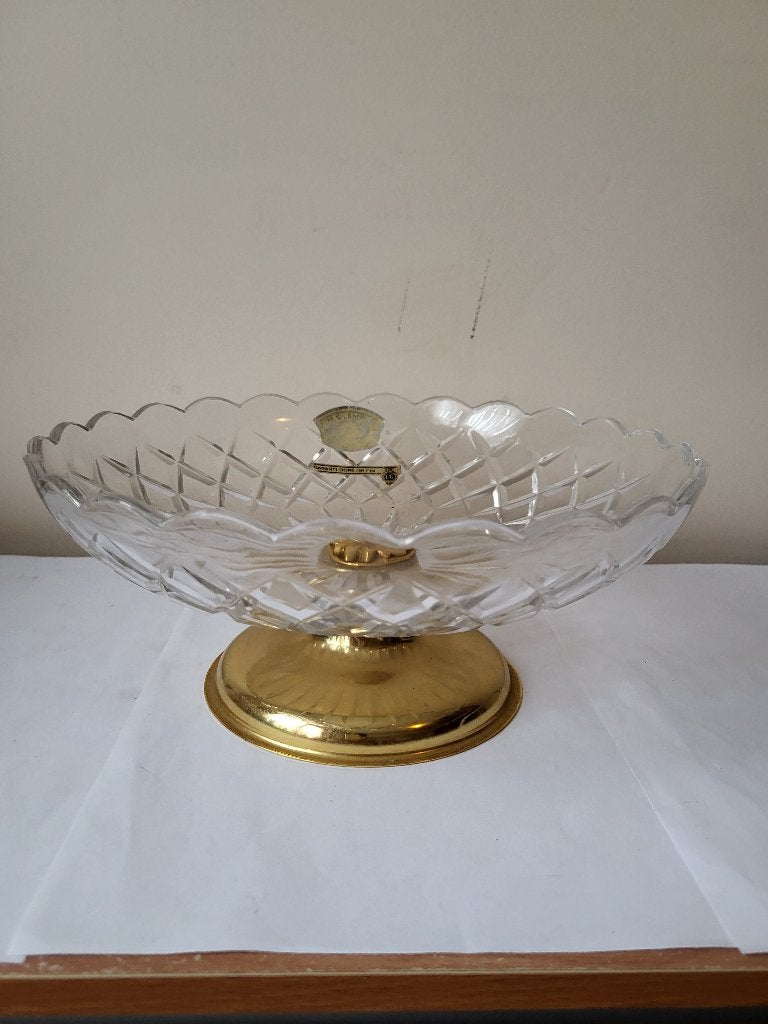 Coupe Centre de Table Val St Lambert Doré Or Fin - État Neuf, Enlèvement ou Envoi