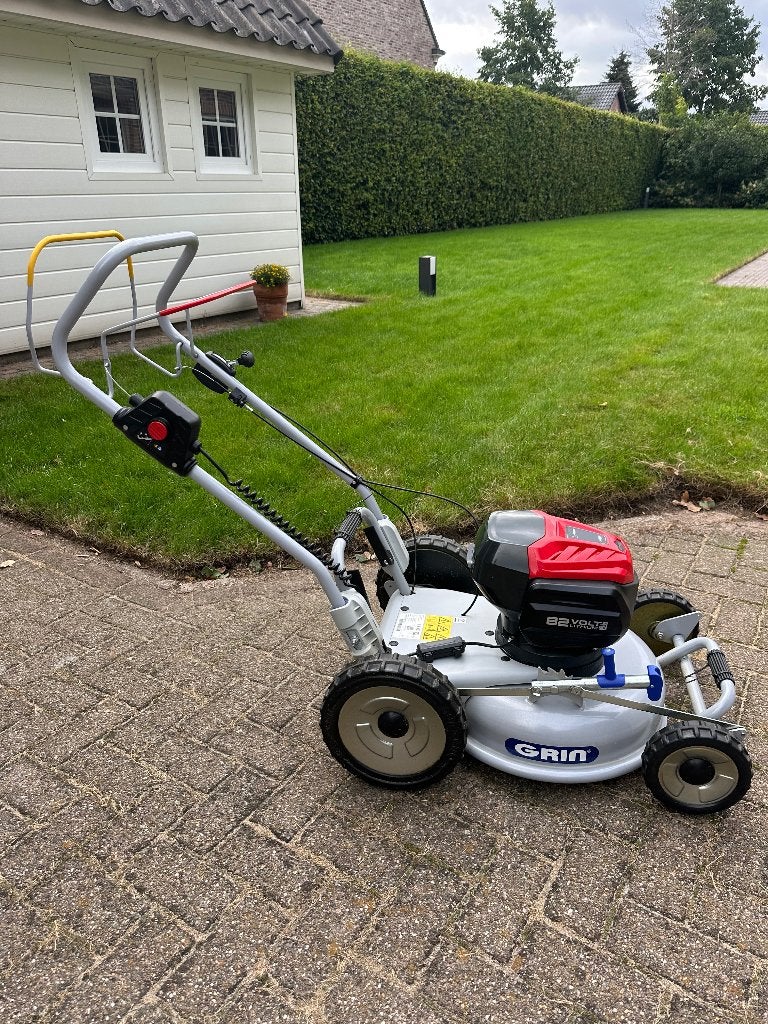 GRIN BM46A-82V | 82V 8Ah | Slechts 10x gebruikt, Jardin & Terrasse, Tondeuses à gazon, Grin, Tondeuses à gazon sur batterie, Tondeuse rotative