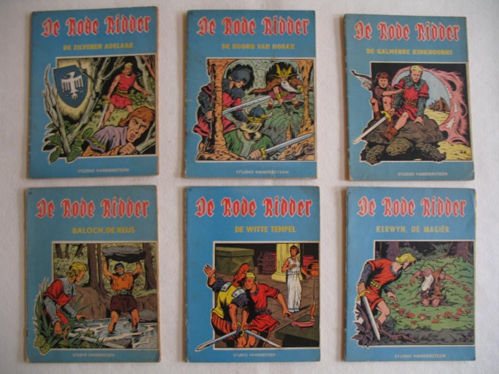 De Rode ridder; oude ongekleurde 1ste druk versie,, Boeken, Stripverhalen, Meerdere stripboeken, Ophalen of Verzenden