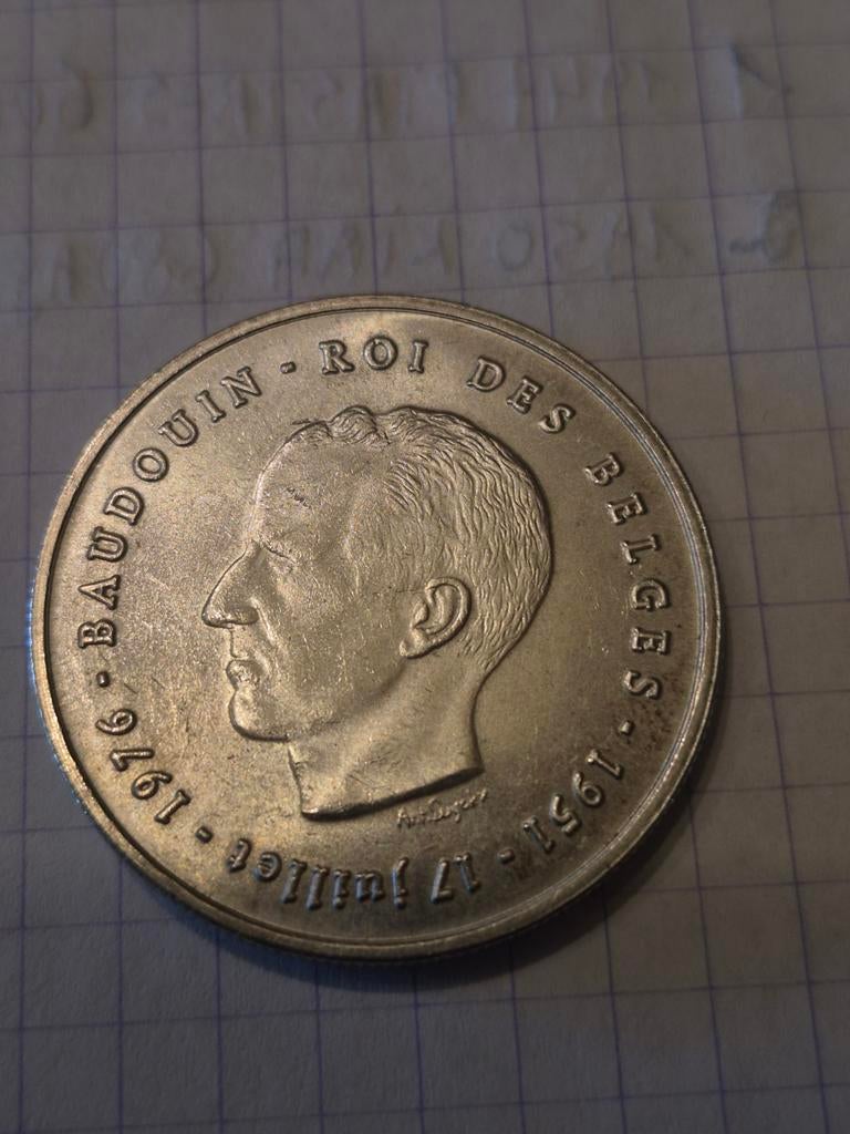 Zilverstuk 250 frank 1976 frans kartelrand  grote B, Monnaie en vrac, Argent, Enlèvement, Argent