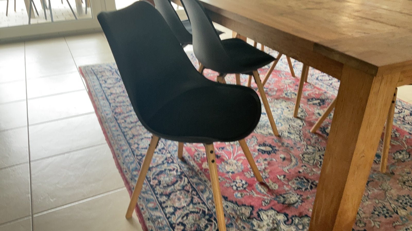 Eetkamerstoelen zwart 6 stuks, Ophalen, Gebruikt, Zwart, Stof
