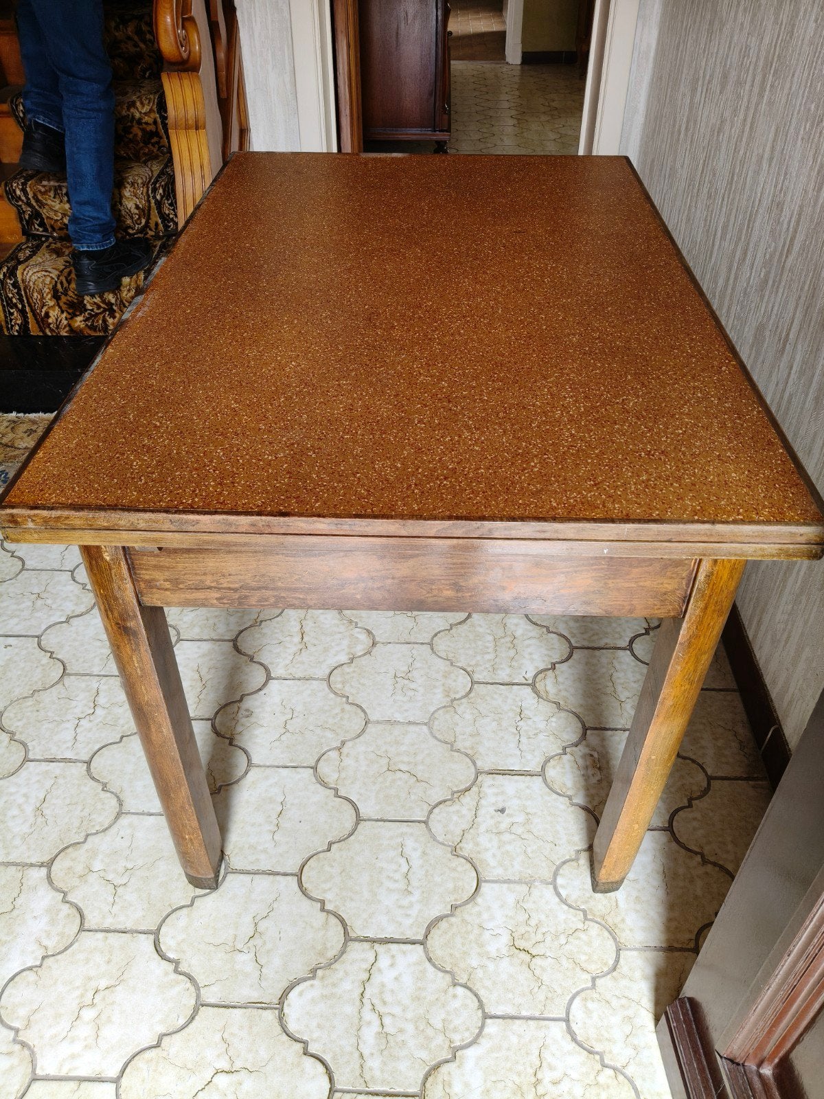 zware antieke tafel uitschuifbaar en lade., Antiek en Kunst, Ophalen