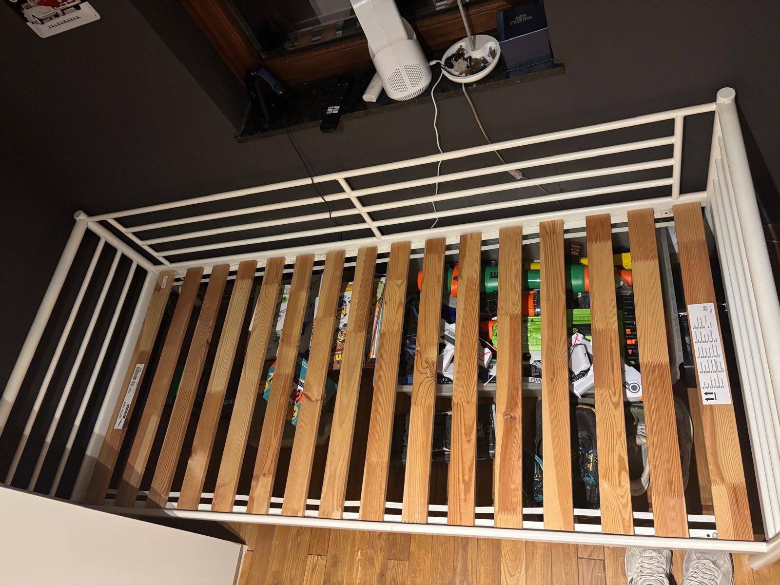 Cadre de lit+ sommier, Ophalen, Gebruikt, 90 cm, Eenpersoons