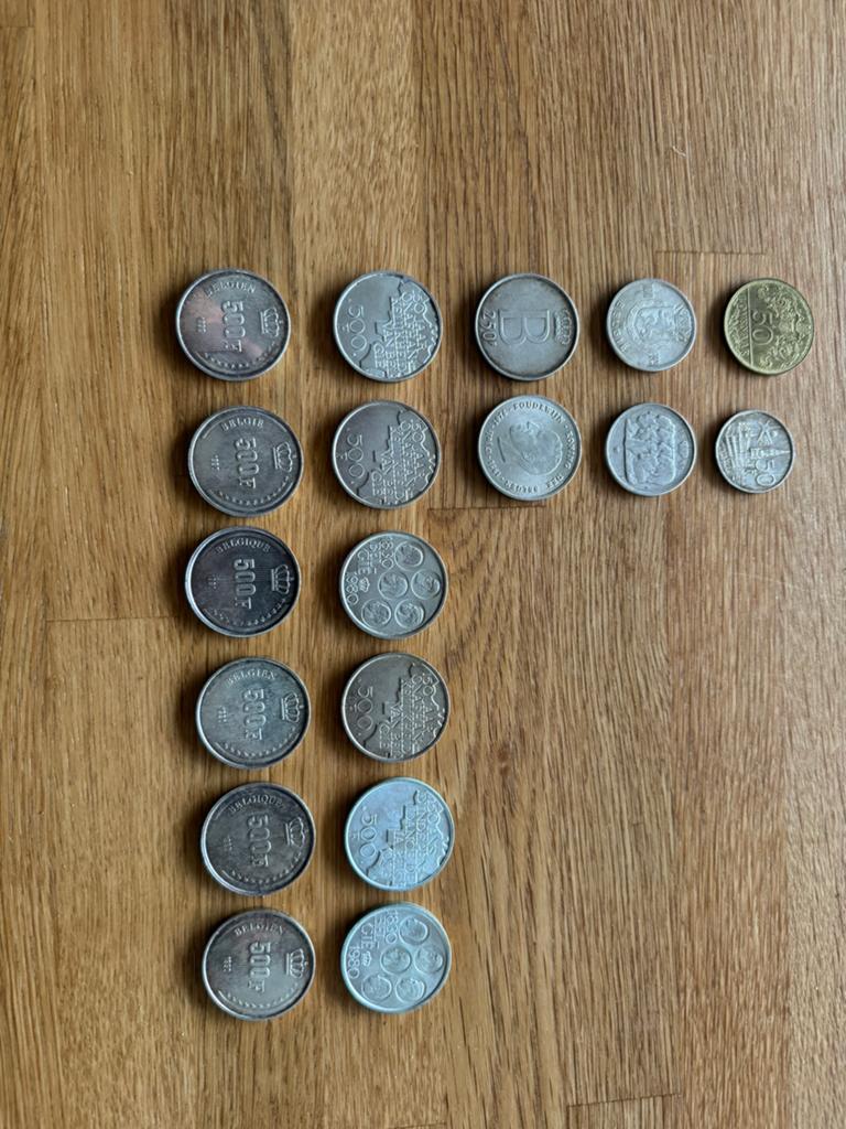 50, 100, 250 en 500 frank Belgie, Ophalen of Verzenden, Munten
