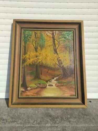 Huile sur toile ruisseau signe f ongenaed, Antiquités & Art, Art | Peinture | Classique, Enlèvement ou Envoi