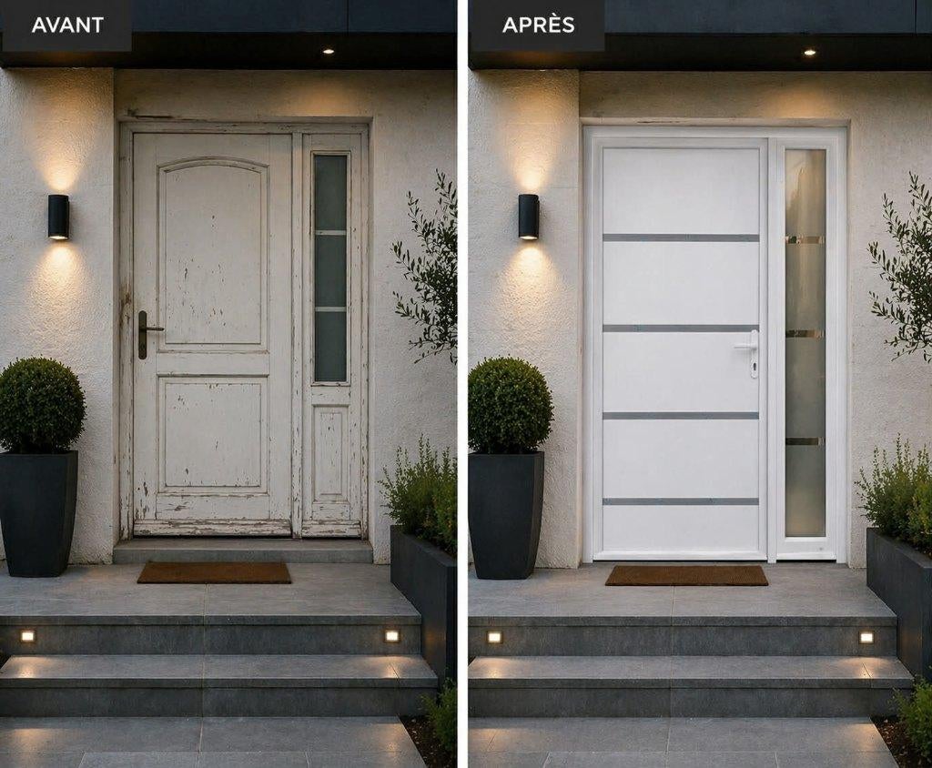 PVC TOEGANGSDEUREN OP VOORRAAD, Ophalen of Verzenden, Nieuw, Inclusief glas