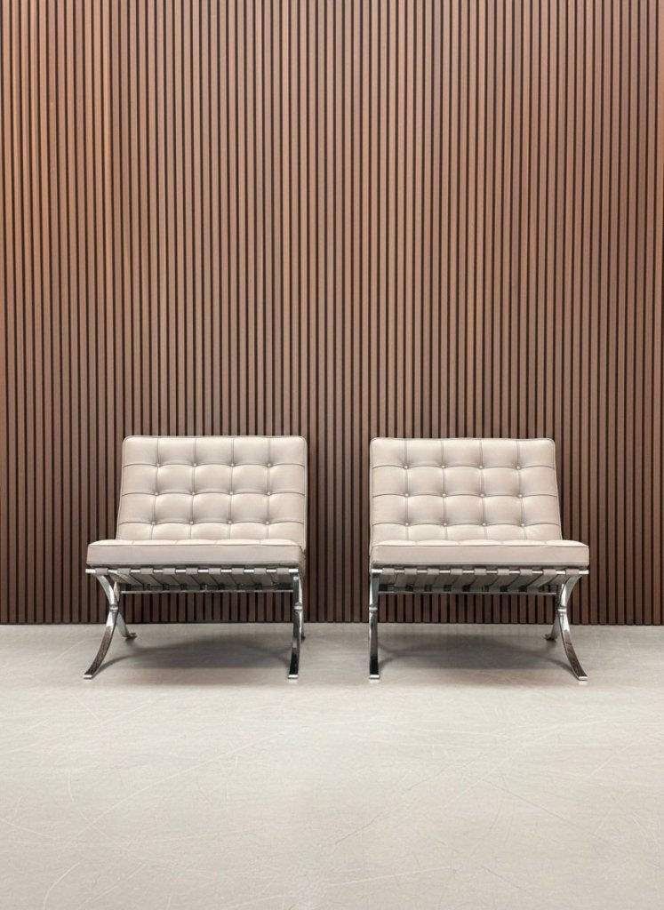 Originele Knoll Barcelona Chair | Beige Volo Leder, Ophalen of Verzenden