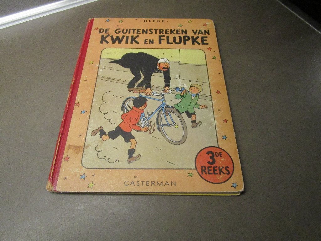 Guitenstreken van Kwik en Flupke - nr 3 - 1950 - 1e druk, Gelezen, Eén stripboek, Ophalen of Verzenden, Herge