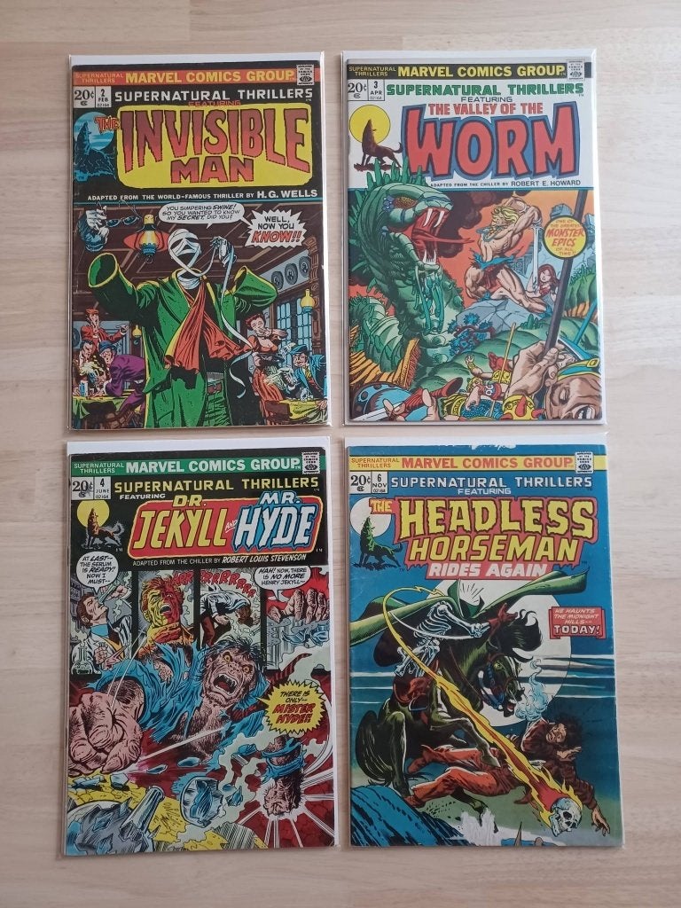 Marvels Supernatural thrillers 1972-1973 (4 comics), Boeken, Strips | Comics, Gelezen, Meerdere comics, Amerika, Ophalen of Verzenden