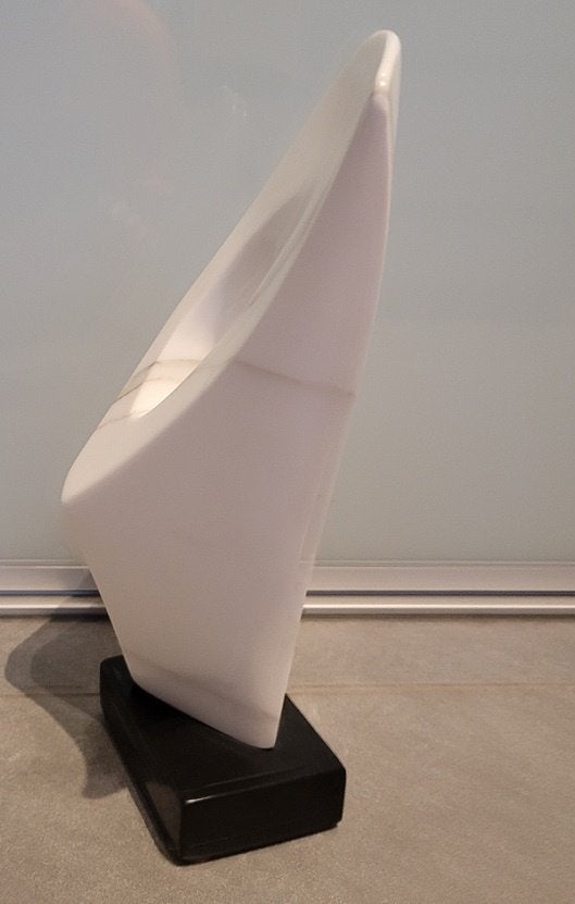 François AGATE, lyrische abstractie in Carrara-marmer, Enlèvement ou Envoi, Pierre ou céramique, Abstrait, Marqué