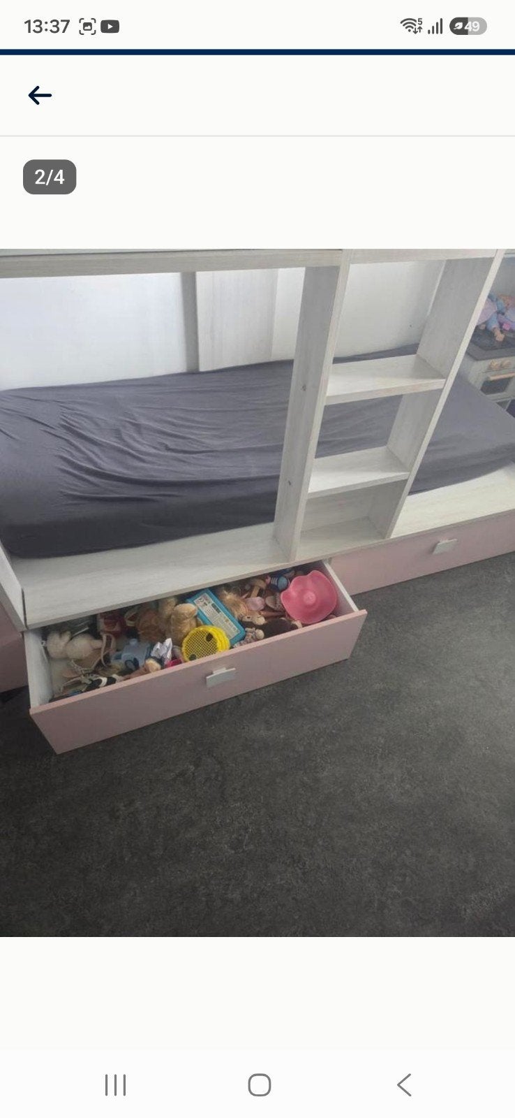 Stapelbed met een kastje. Zonder matras, Huis en Inrichting, Slaapkamer | Stapelbedden en Hoogslapers, Ophalen of Verzenden, Stapelbed