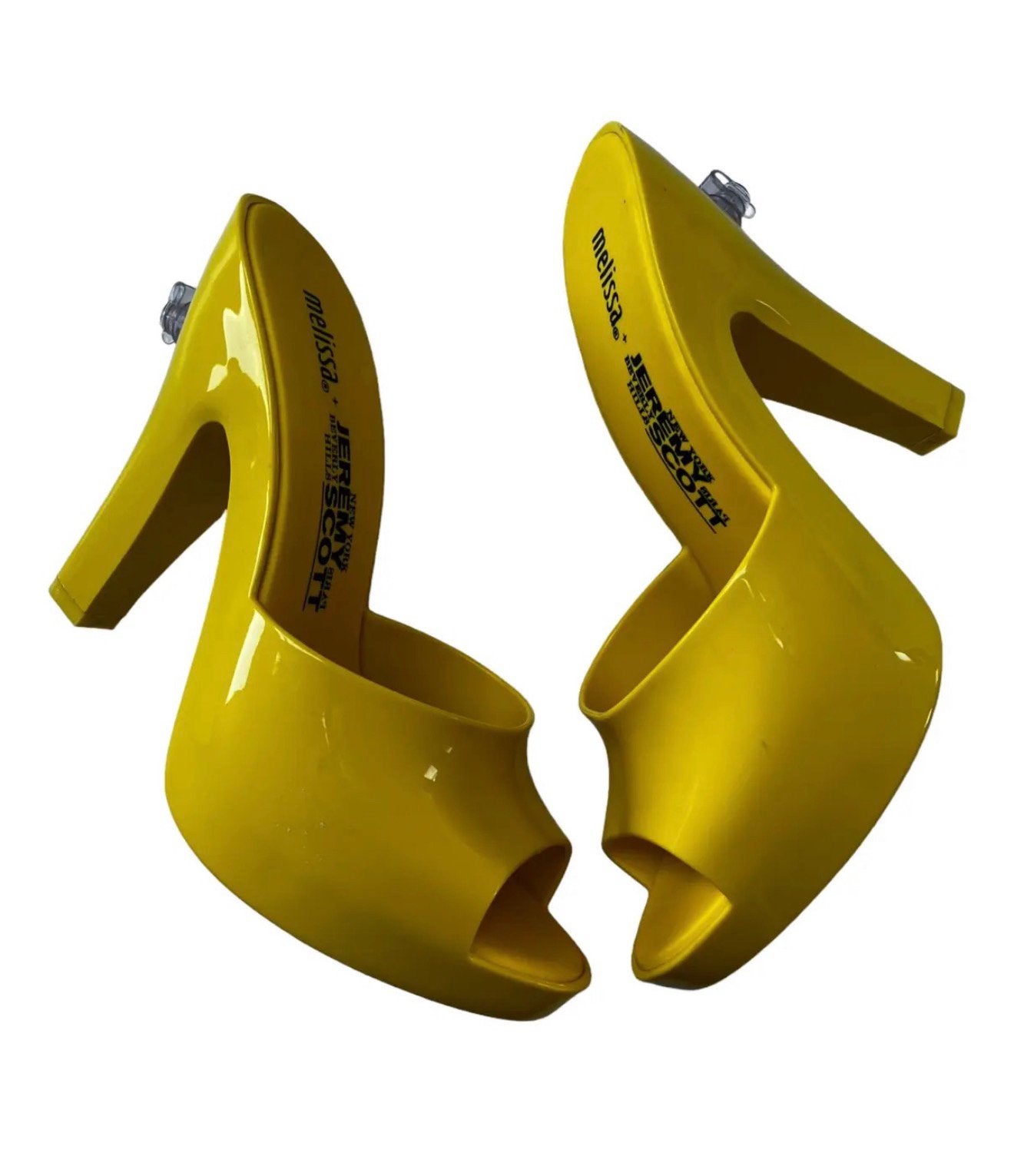 Jeremy Scott x Melissa Opblaasbare Gele hakken pumps 38, Kleding | Dames, Pumps, Geel, Ophalen of Verzenden, Zo goed als nieuw