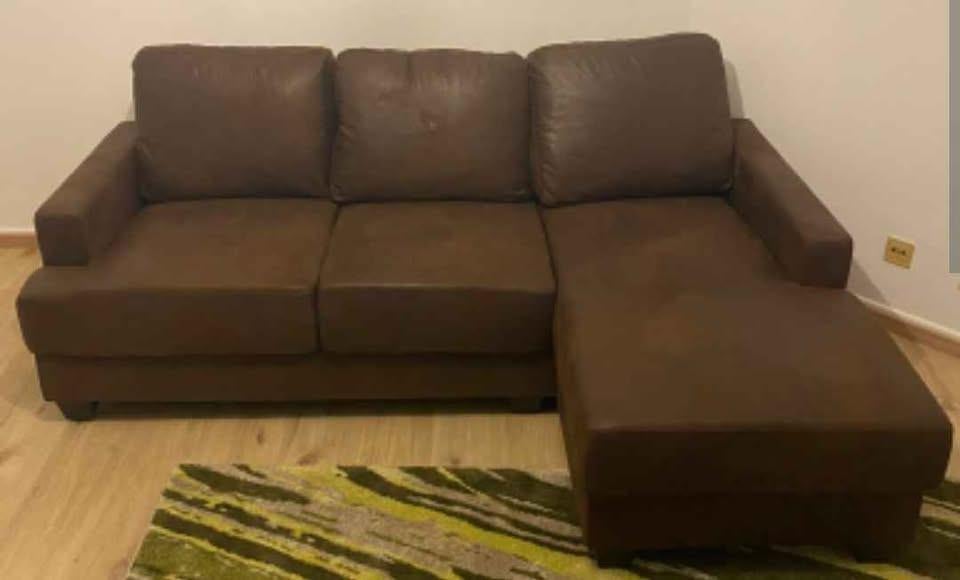Canapé d’angle neuf en daim marron, 100 à 125 cm, Banc d'angle, 200 à 250 cm, Enlèvement