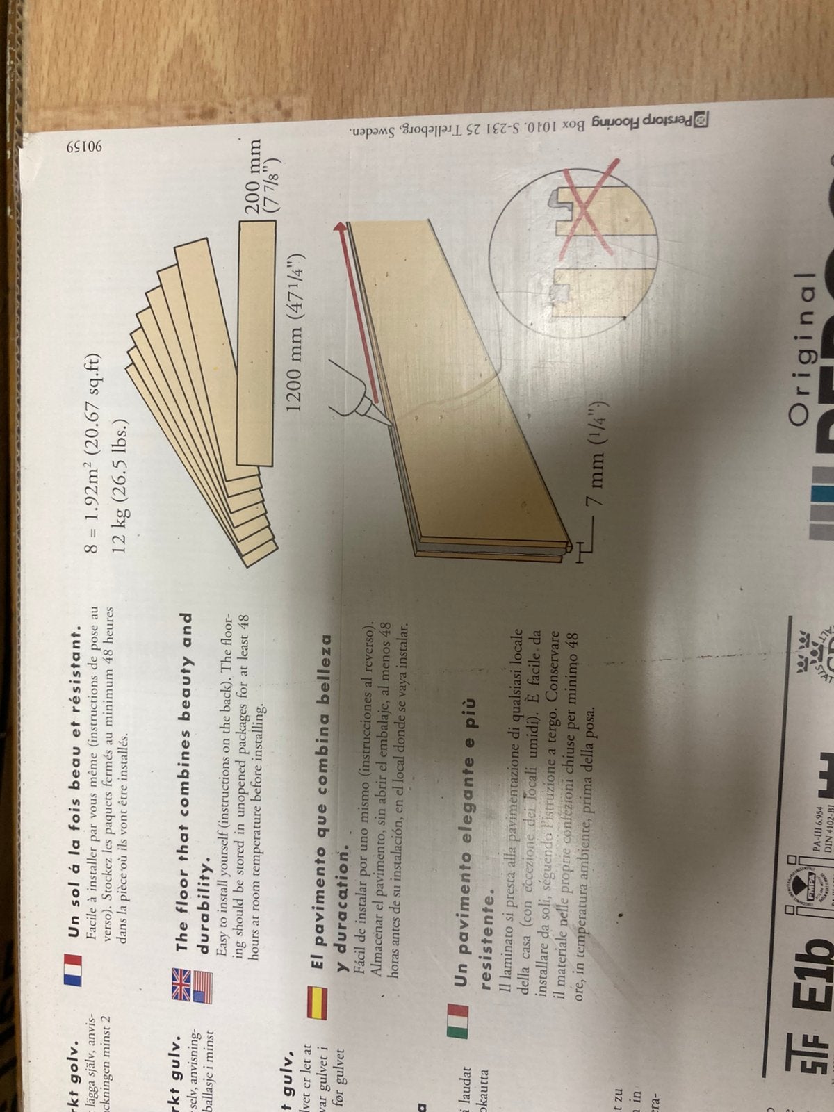 7 paquets de laminé Pergo original (13,44 m² au total), Enlèvement, Neuf