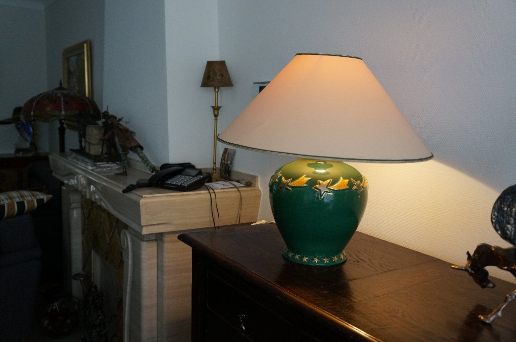 beau lampadaire, Lampe d'ambiance, Vert, Avec abat-jour, 52 cm