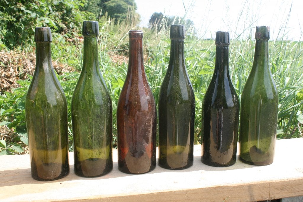 Neutrale bierflessen 75 cl oud lot, Ophalen of Verzenden, Flesje(s)