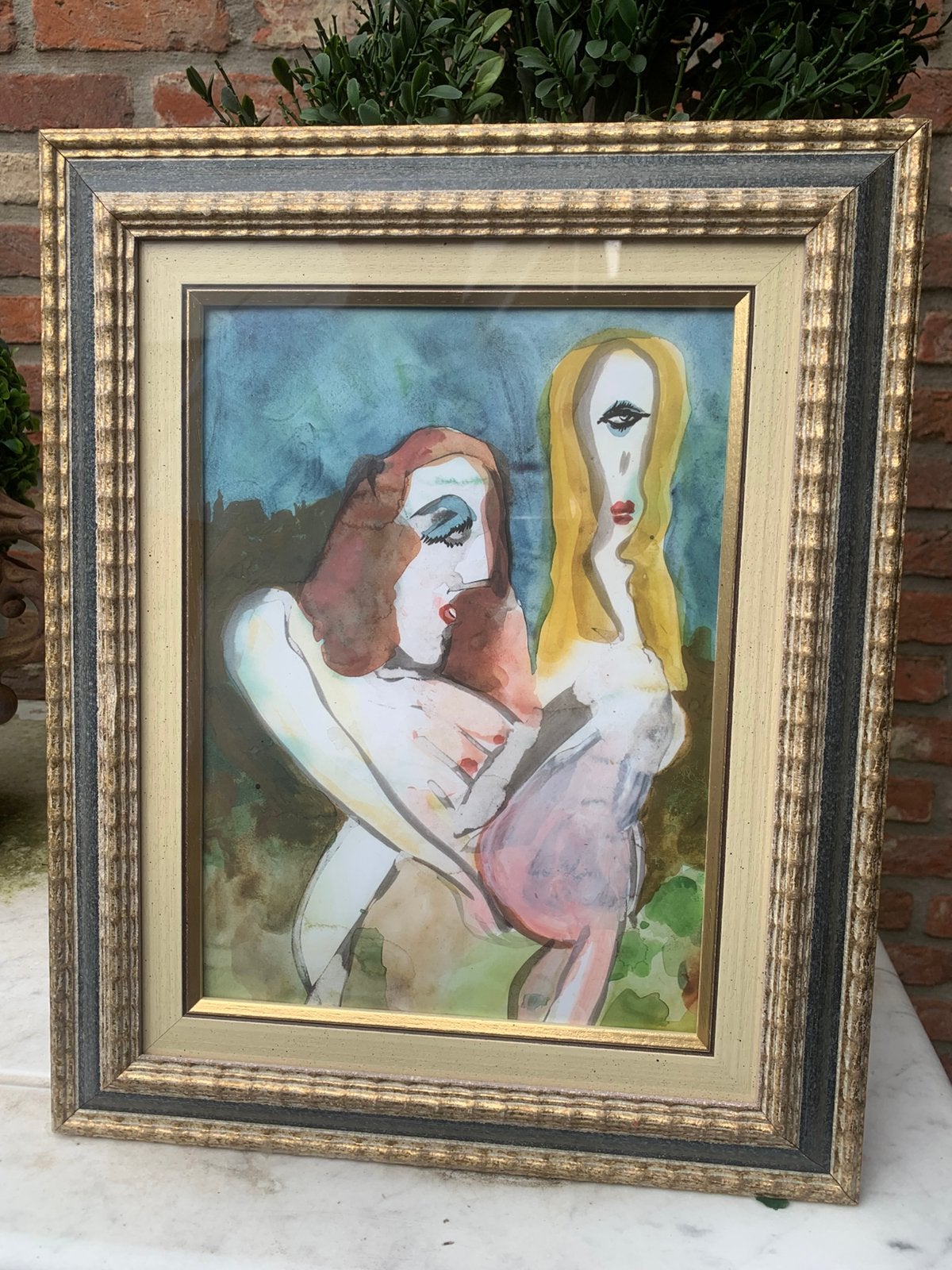 Woordenloos naar werk van Hugo Claus, Antiek en Kunst, Kunst | Schilderijen | Klassiek, Ophalen, Abstract, Aquarel