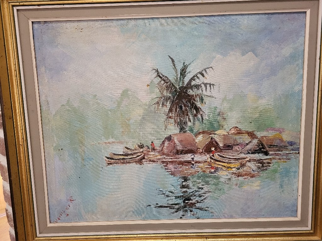 Schilderij met tropisch landschap, Ophalen