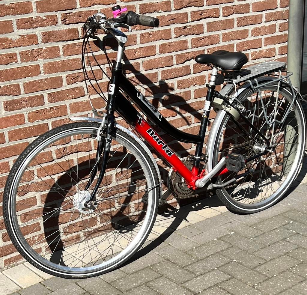 Damesfiets Norta,28 inch,H kader:46 cm, 21 versnellingen, Fietsen en Brommers, Gebruikt, Versnellingen, Minder dan 47 cm, Ophalen