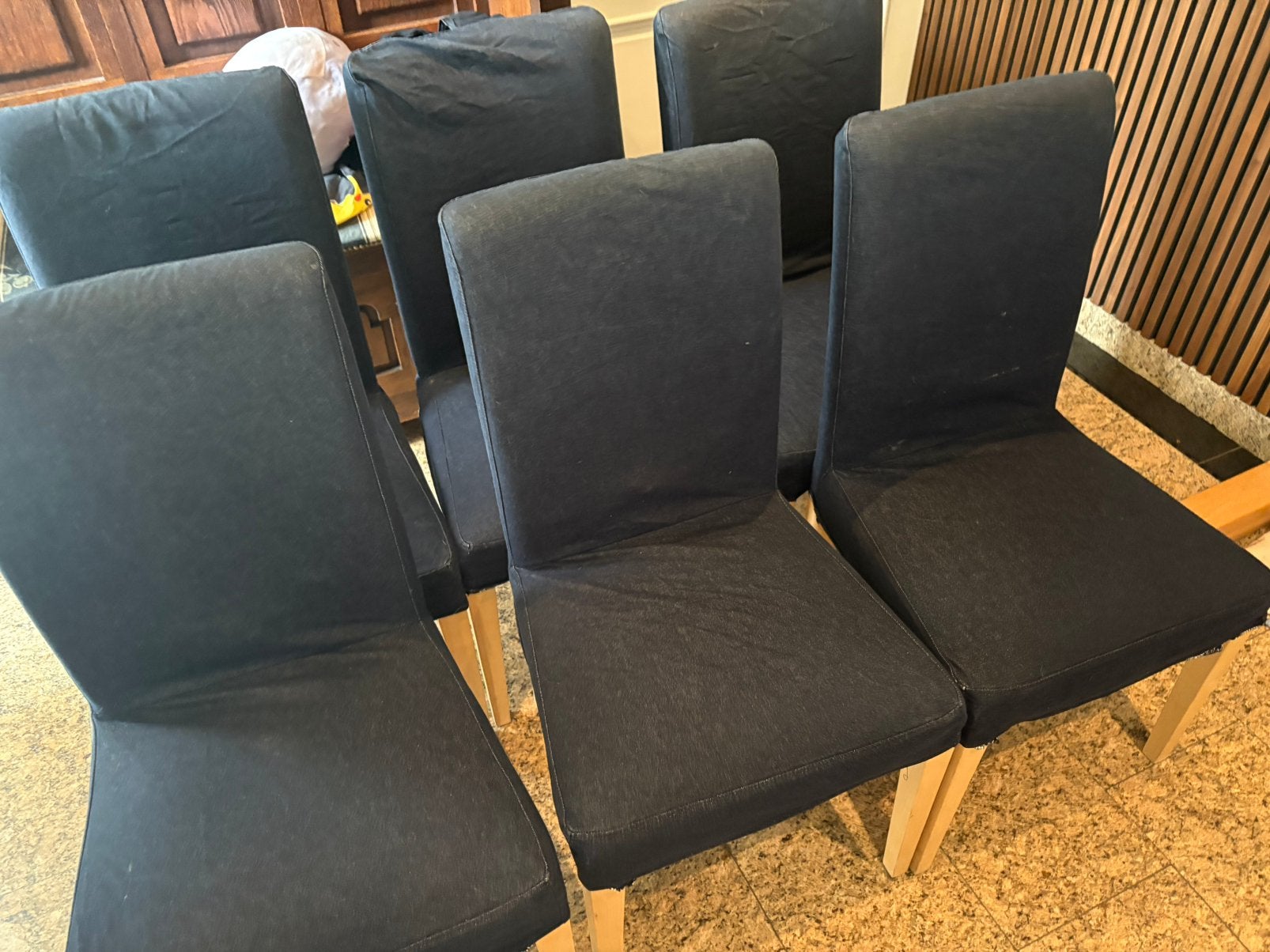 Eetkamer stoelen 6 stuks, Maison & Meubles, Chaises, Enlèvement, Bleu, Tissus, Cinq, Six Chaises ou plus