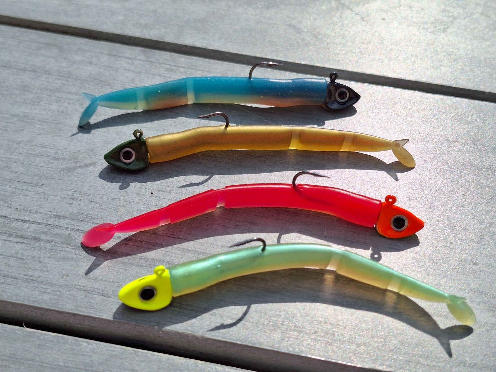 4 leurres souples 10g, Enlèvement, Neuf