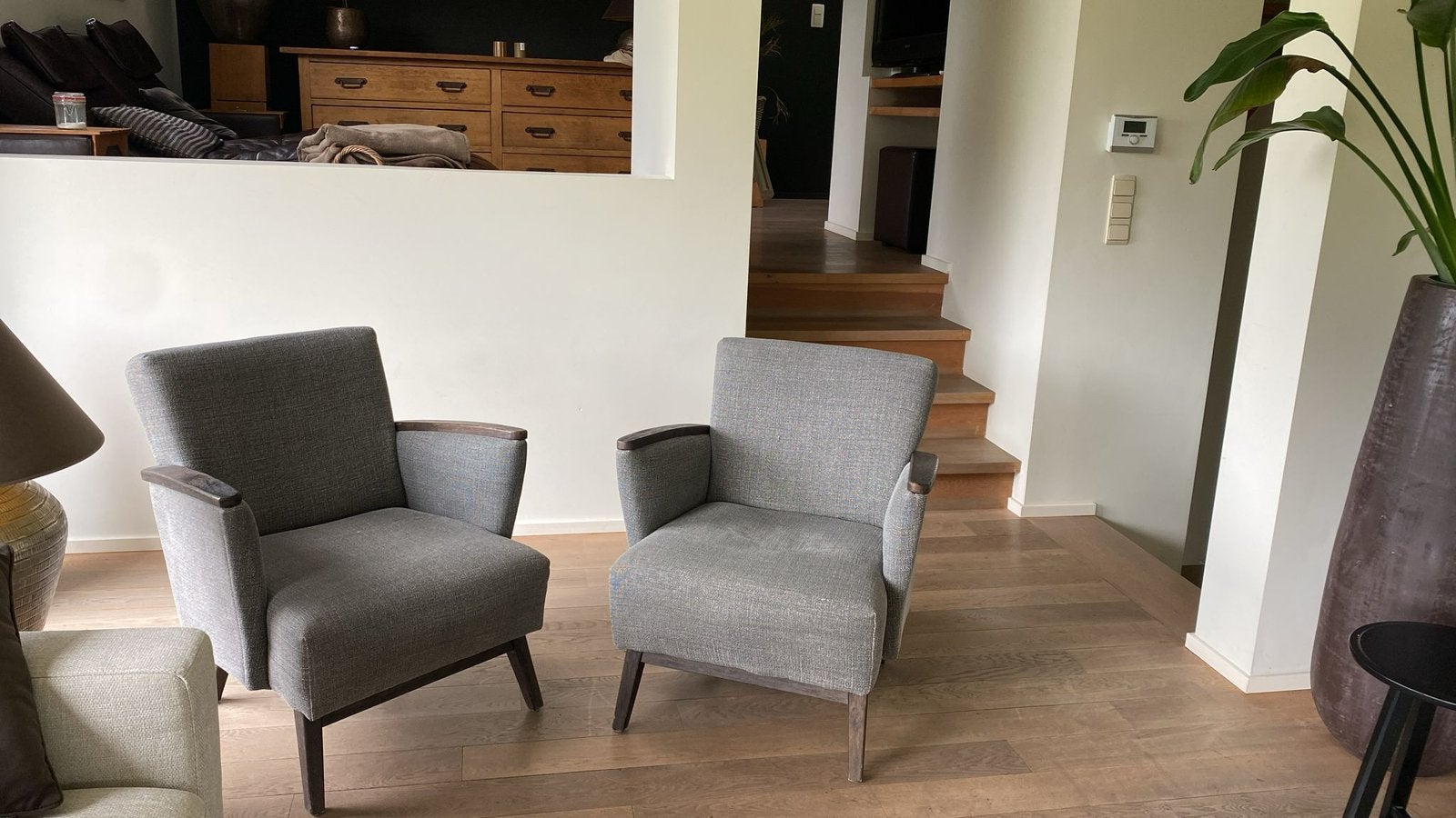 2 fauteuils Flamant – gris, Enlèvement, Utilisé, Bois