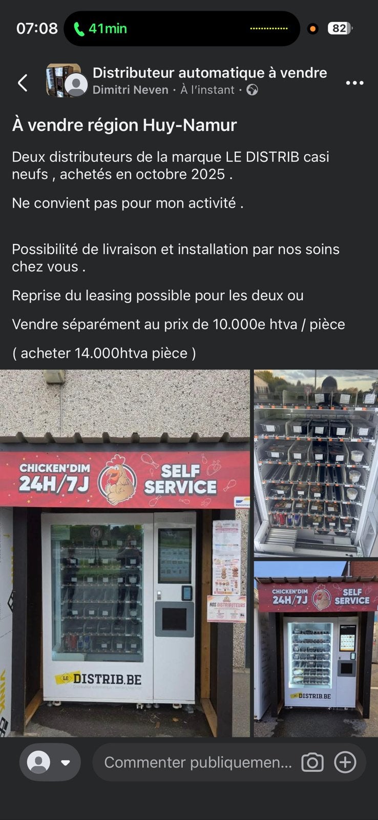 Distributeurs de plats traiteurs, Enlèvement