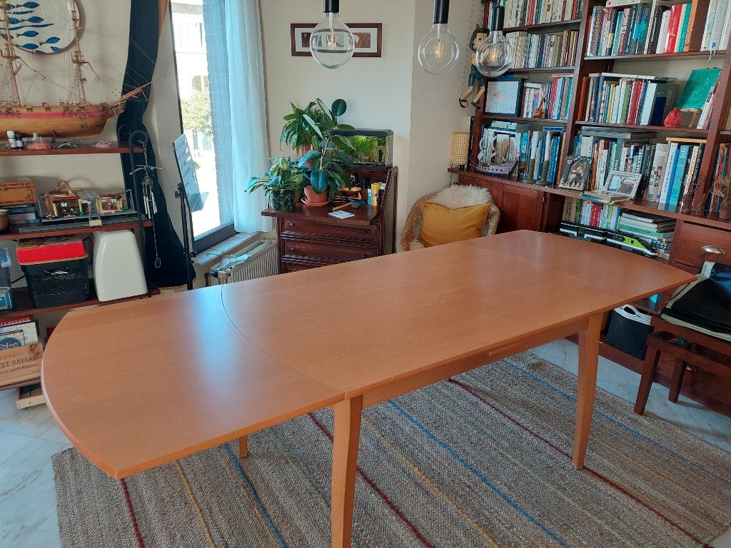 Uitschuifbare tafelset 8-10 personen + 4 stoelen, Ophalen, Gebruikt, 200 cm of meer, Vijf personen of meer