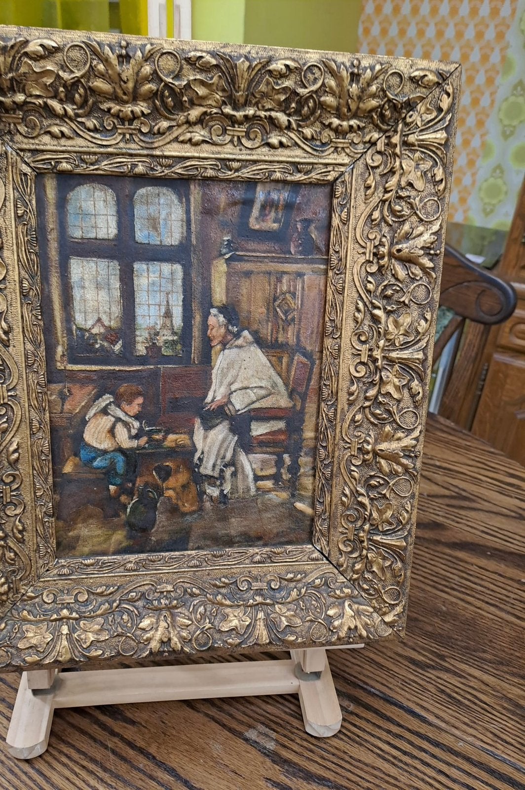 Vintage schilderij met handtekening, Antiquités & Art, Art | Peinture | Classique, Enlèvement ou Envoi, Vintage, Peinture à l'huile