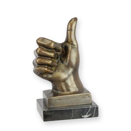 hand van brons , duim omhoog, Antiek en Kunst, Ophalen of Verzenden, Brons
