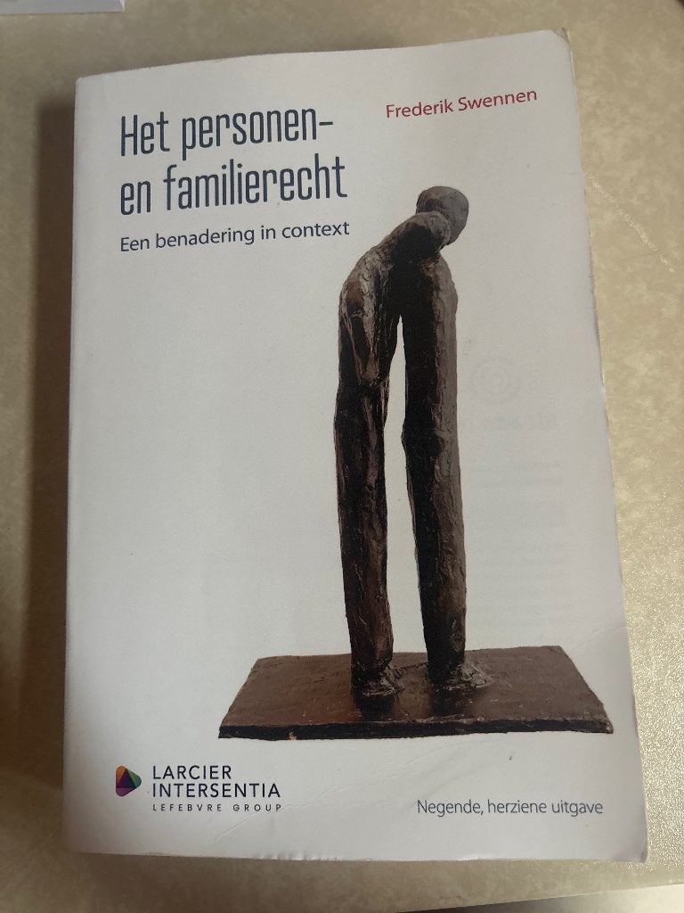 Boek personen- en familierecht Frederik Swennen, Boeken, Overige vakken, Larcier Intersentia, Overige niveaus, Ophalen