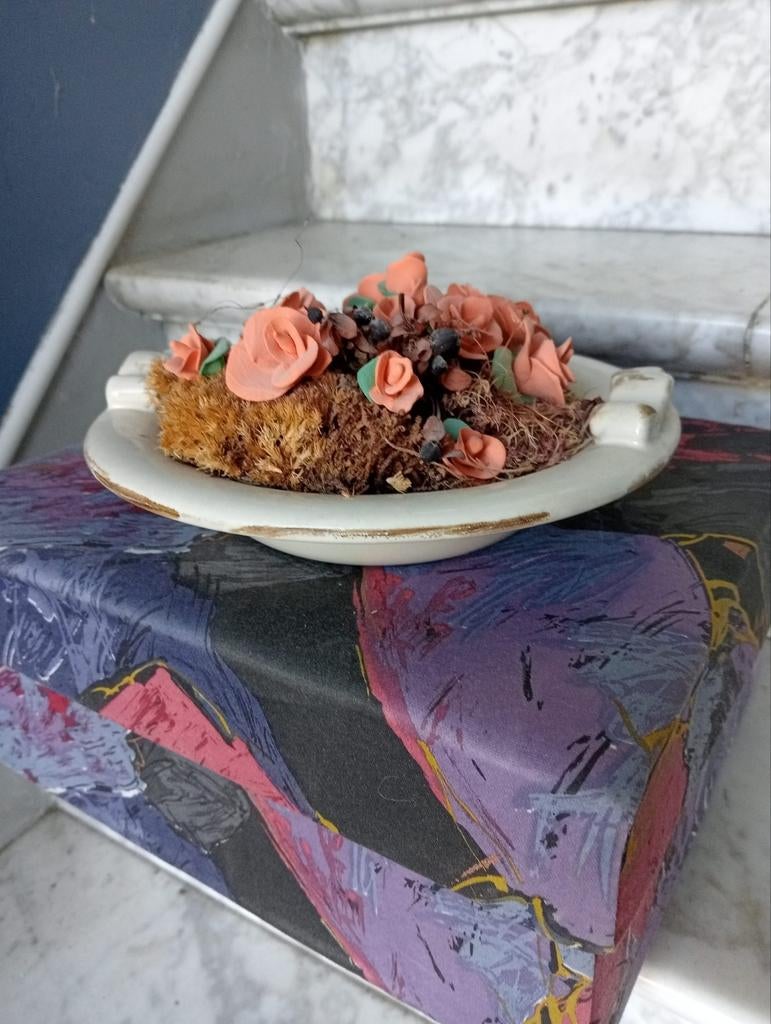 Schaal met bloemen, Ophalen of Verzenden