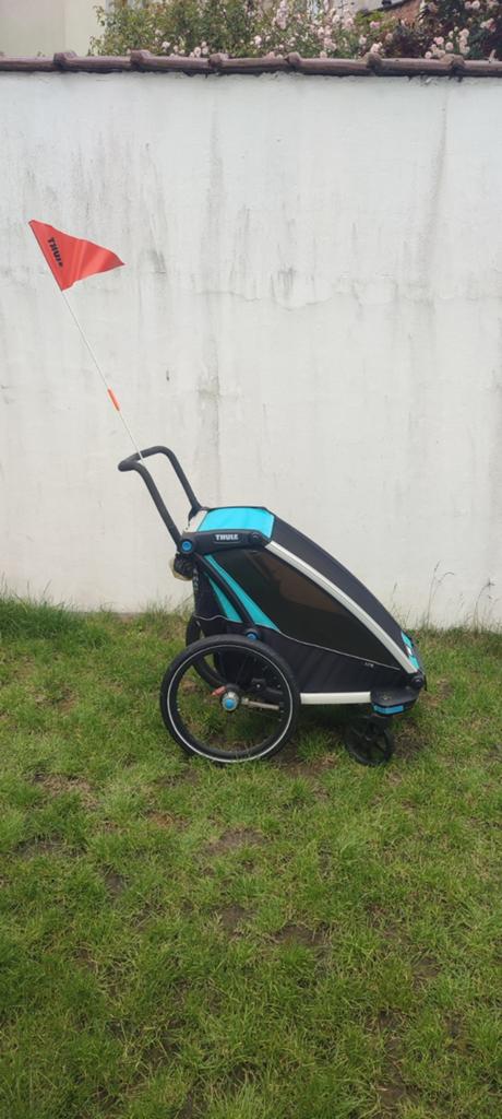 Thule Chariot Lite fietskar - 1 zits, Gebruikt, Opvouwbaar, Ophalen of Verzenden, 40 tot 60 kg